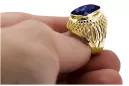 Zafiro Oro amarillo de 14 quilates Anillo Artesanía vintage vrc089y